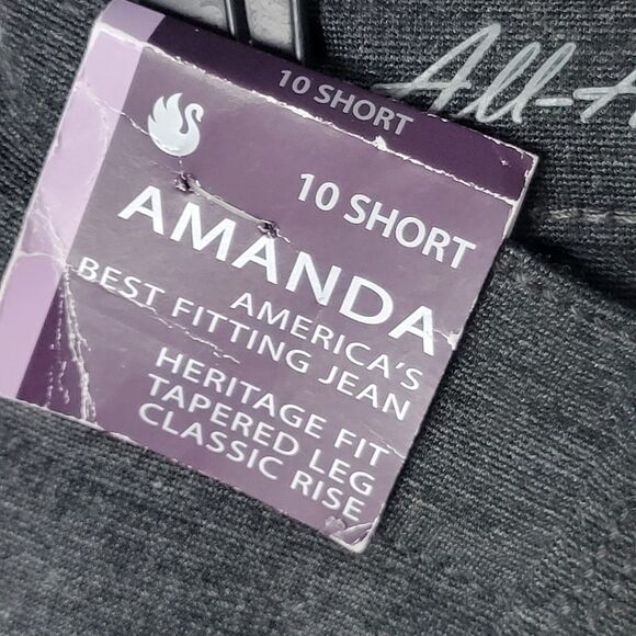 Gloria Vanderbilt Womens Size 10 Gray  Solid Amanda Slimming Tapered Leg Pants - Picture 9 of 13